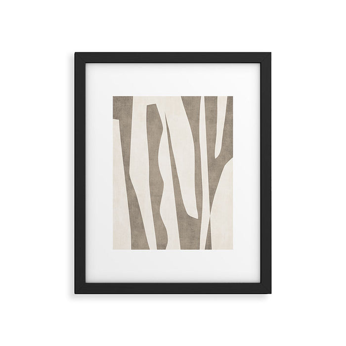 Minimalist Neutral Beige Cream Abstract  Framed Art Print Gallery Image 1