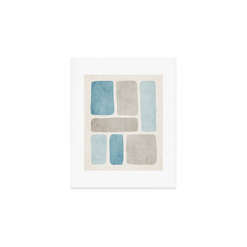 Minimalist Neutral Blue Beige Tones  Art Print Gallery Image 1