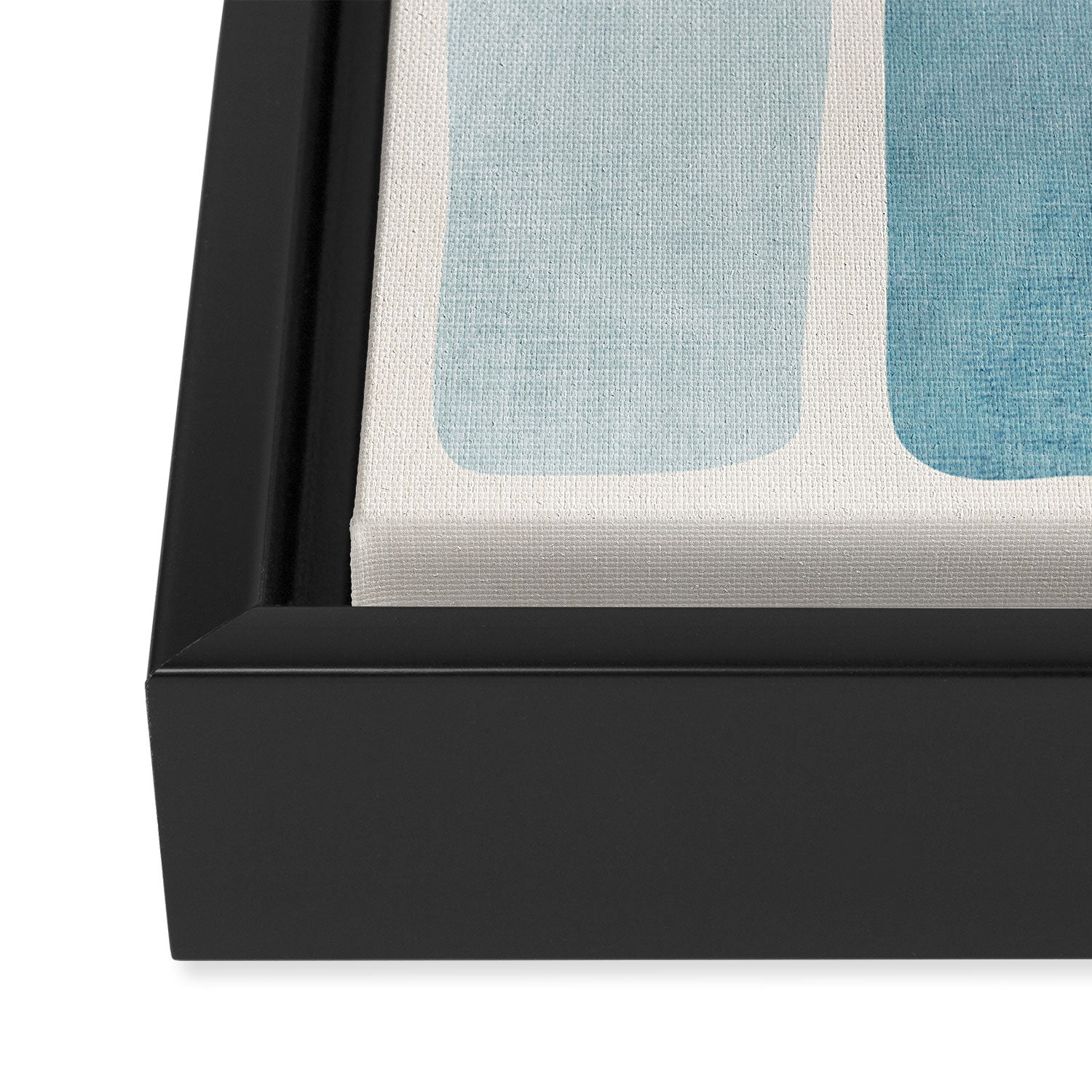 Minimalist Neutral Blue Beige Tones  Framed Canvas Print Gallery Image 3