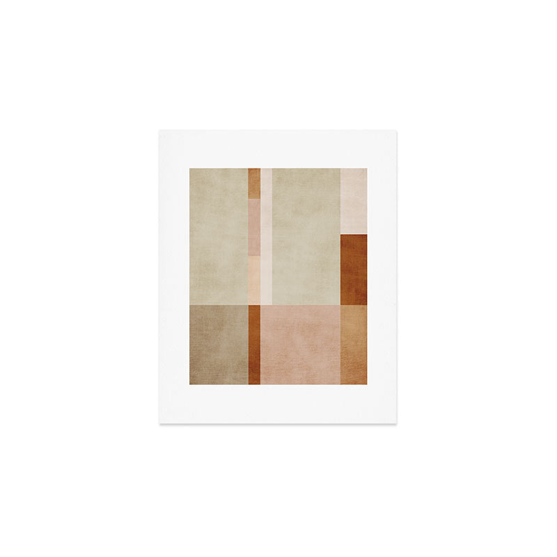 Minimalist Neutral Geometric Abstract Artwork Art Print Gallery Image 1