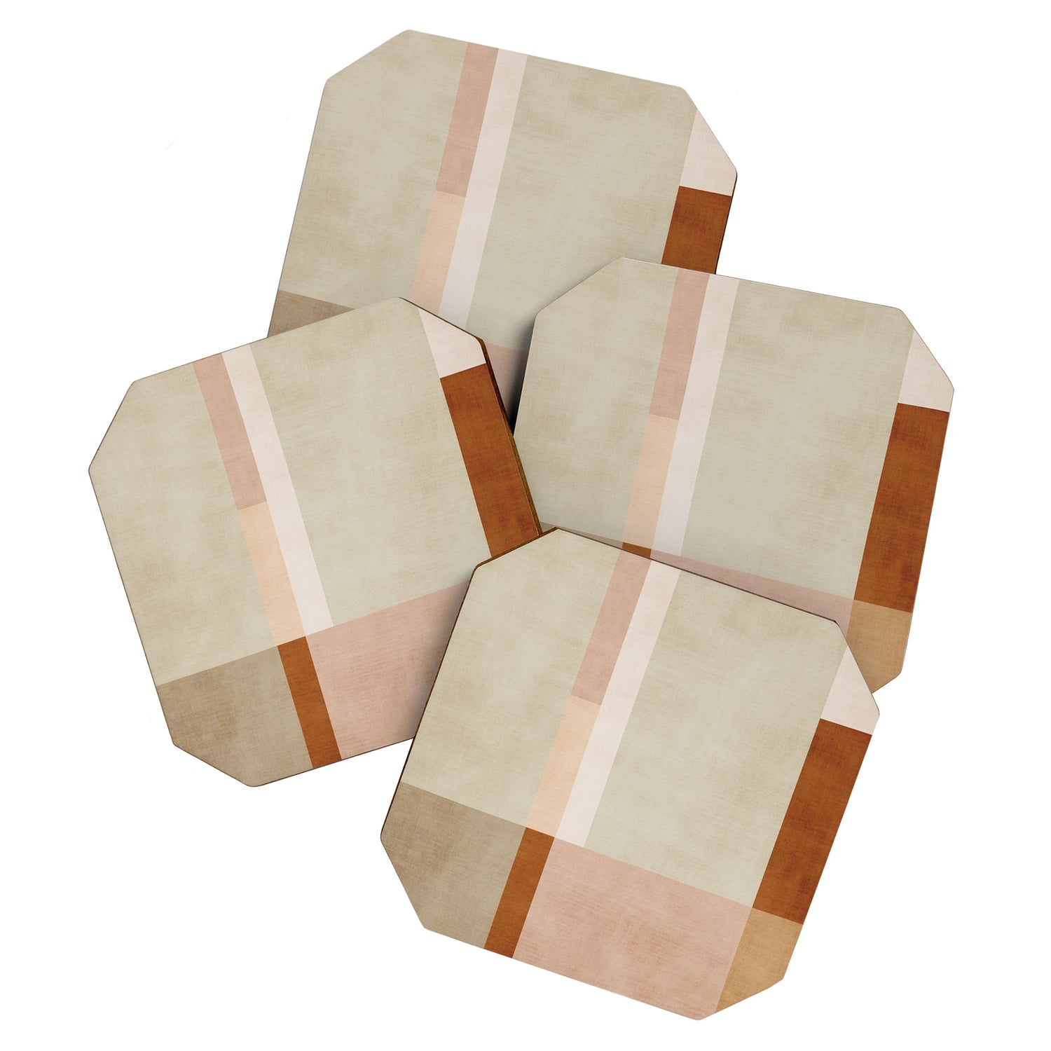 Minimalist Neutral Geometric Abstract Artwork Coaster Gallery Image 1