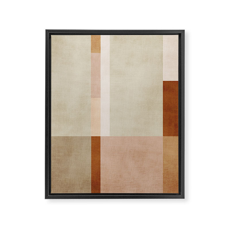 Minimalist Neutral Geometric Abstract Artwork Framed Canvas Print Gallery Image 3