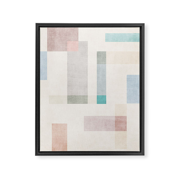 Minimalist Neutral Pastel Tones Artwork Framed Canvas Print Gallery Image 1