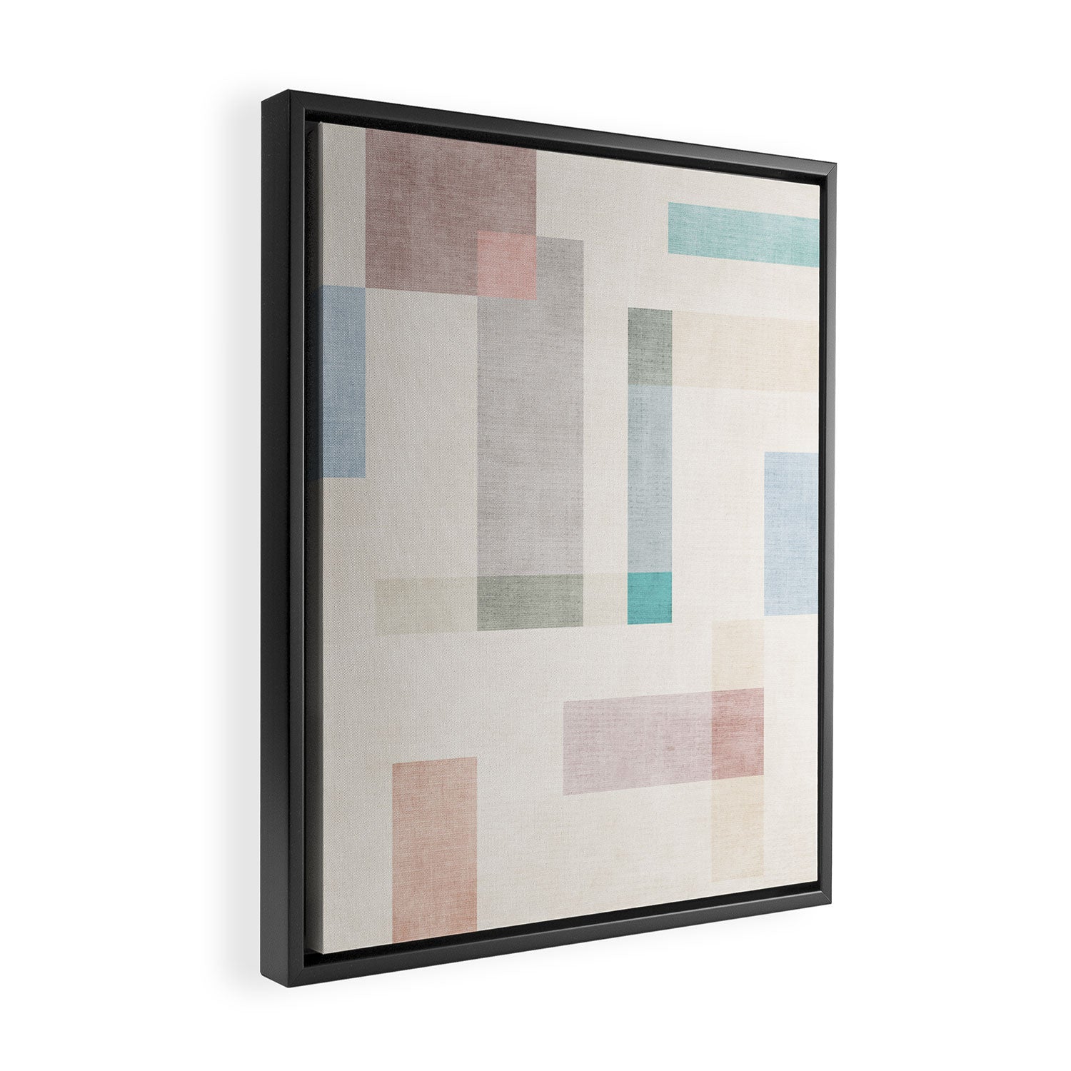 Minimalist Neutral Pastel Tones Artwork Framed Canvas Print Gallery Image 2