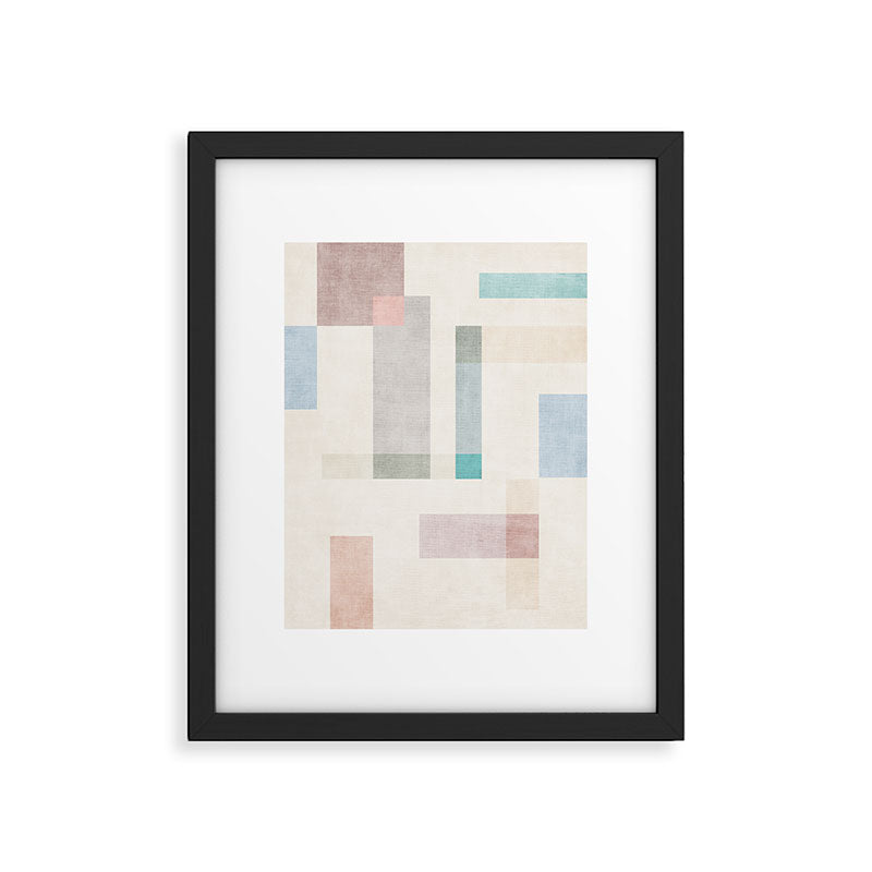 Minimalist Neutral Pastel Tones Artwork Framed Art Print Gallery Image 4