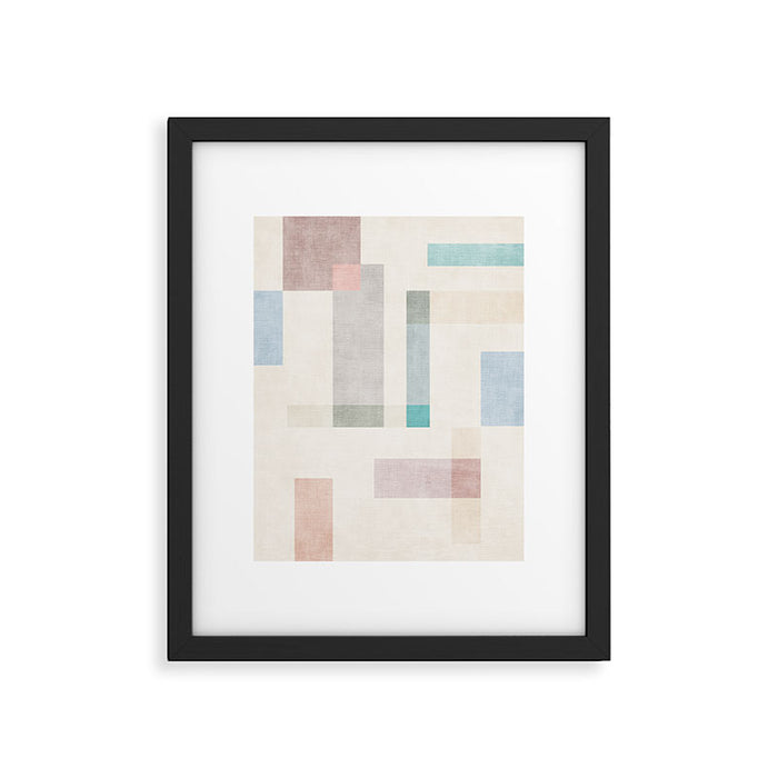 Minimalist Neutral Pastel Tones Artwork Framed Art Print Gallery Image 1