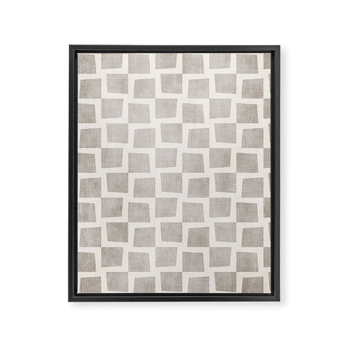 Minimalist Pattern Beige Ivory White Framed Canvas Print Gallery Image 1