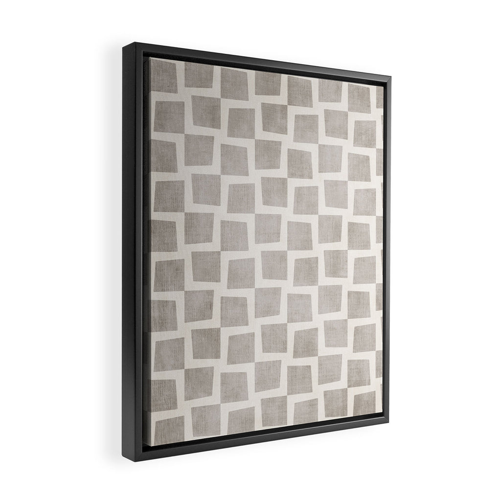Minimalist Pattern Beige Ivory White Framed Canvas Print Gallery Image 2