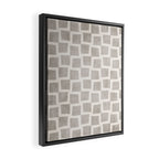 Minimalist Pattern Beige Ivory White Framed Canvas Print Gallery Image 2