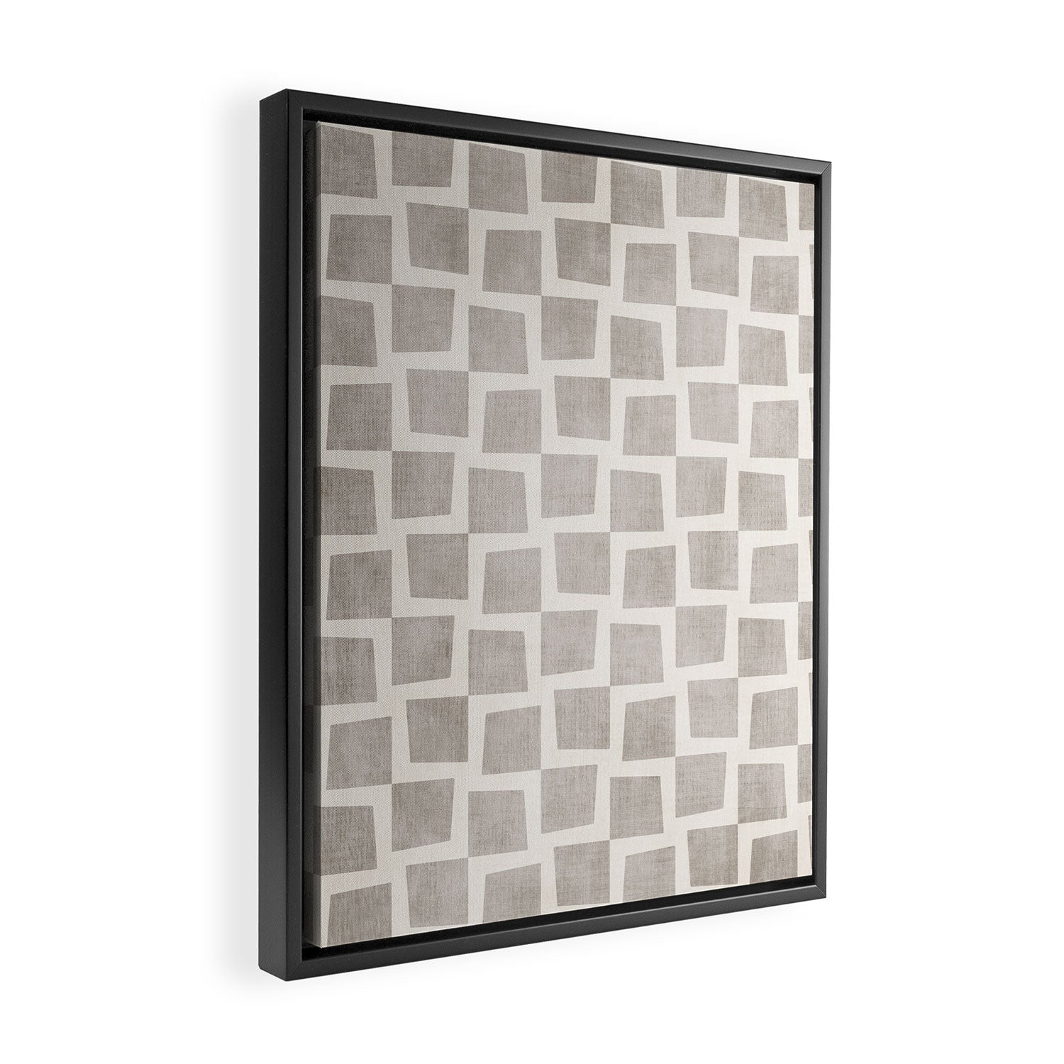 Minimalist Pattern Beige Ivory White Framed Canvas Print Gallery Image 2