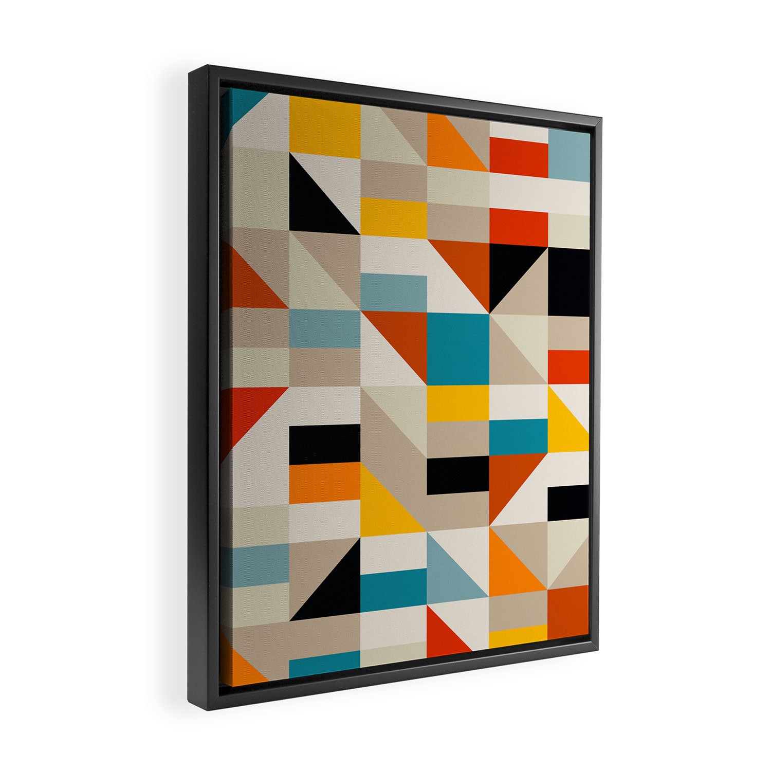 Modern Abstract Colorful Geometric Bold Artwork Framed Canvas Print Gallery Image 2