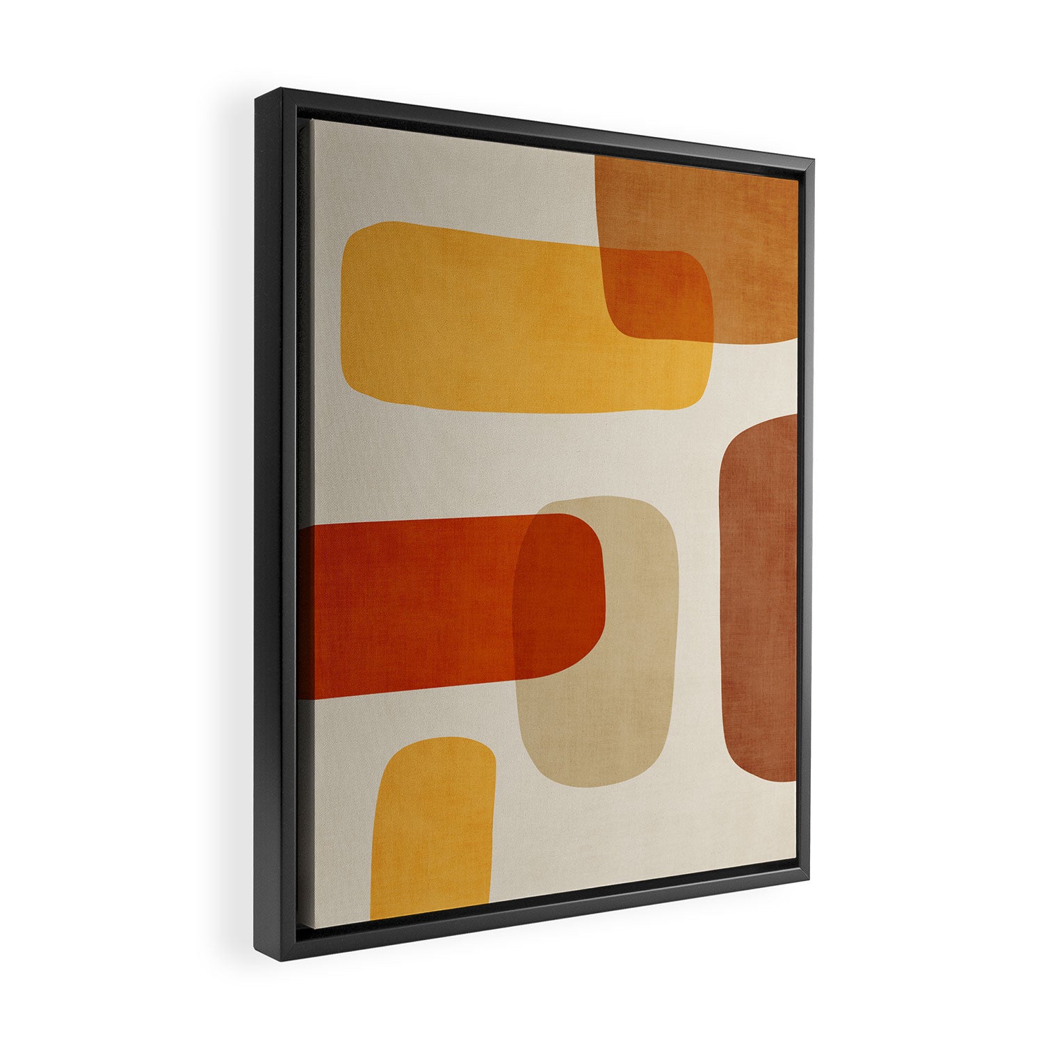 Modern Abstract Earth Tones Artwork Framed Canvas Print Gallery Image 2