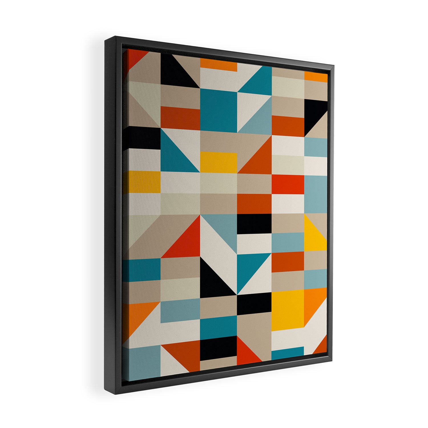 Modern Abstract Geometric Bold Colorful Artwork Framed Canvas Print Gallery Image 2