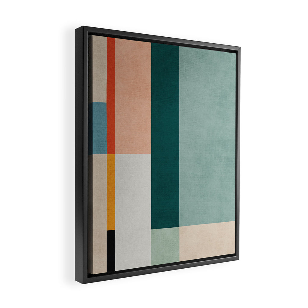 Modern Abstract Geometric Minimalist Artwork Framed Canvas Print Gallery Image 2