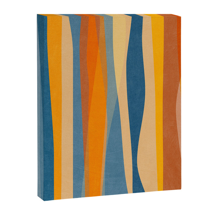 Modern Abstract Shapes Blue Orange Yellow Canvas Print Gallery Image 1