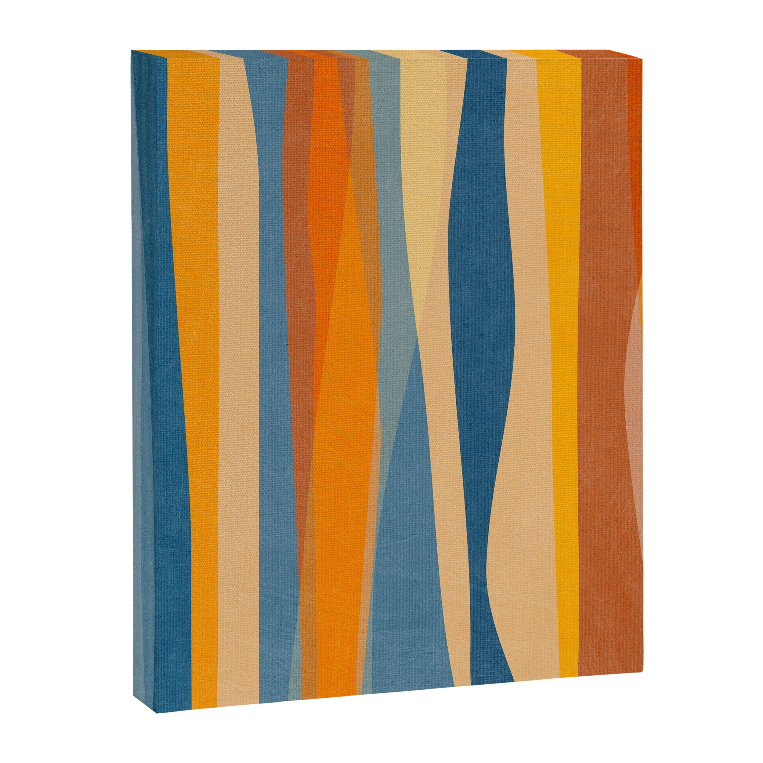 Modern Abstract Shapes Blue Orange Yellow Canvas Print Gallery Image 6