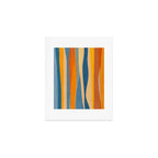 Modern Abstract Shapes Blue Orange Yellow Art Print Gallery Image 1