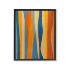 Modern Abstract Shapes Blue Orange Yellow Framed Canvas Print Gallery Image 6