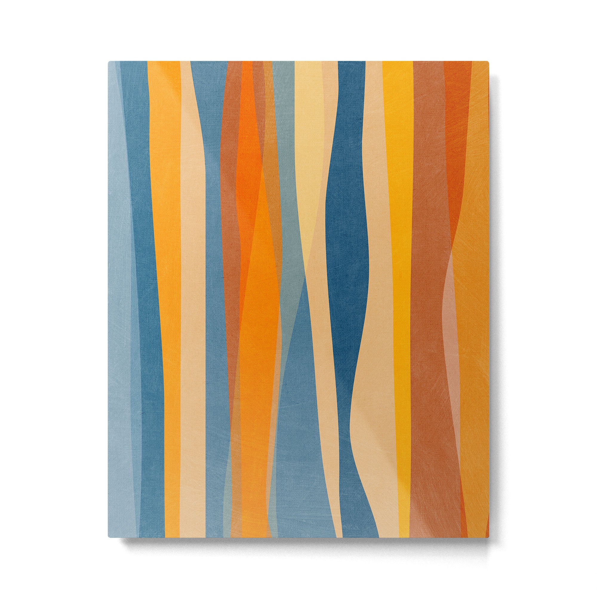Modern Abstract Shapes Blue Orange Yellow Metal Print Gallery Image 4
