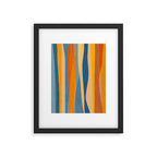 Modern Abstract Shapes Blue Orange Yellow Framed Art Print Gallery Image 5