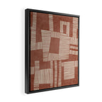 Modern Abstract Terracotta Linocut Boho Art Framed Canvas Print Gallery Image 2