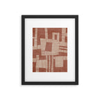Modern Abstract Terracotta Linocut Boho Art Framed Art Print Gallery Image 4