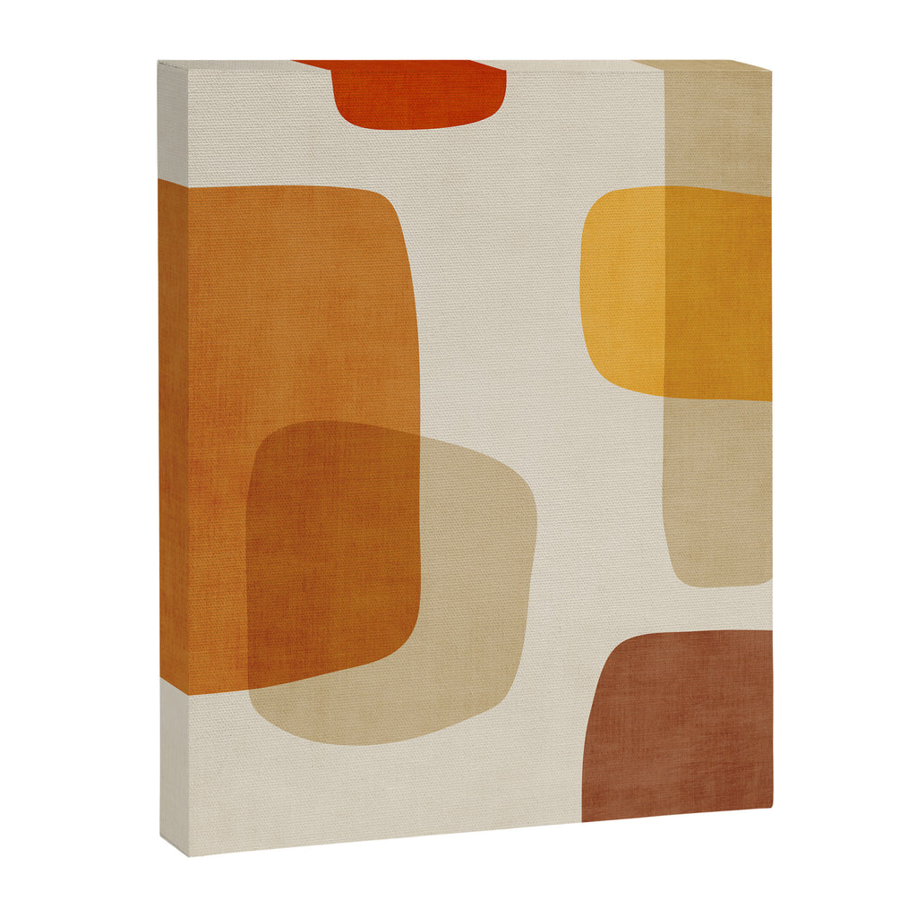 Modern Artwork Brown Tones Mustard Beige Canvas Print Gallery Image 6