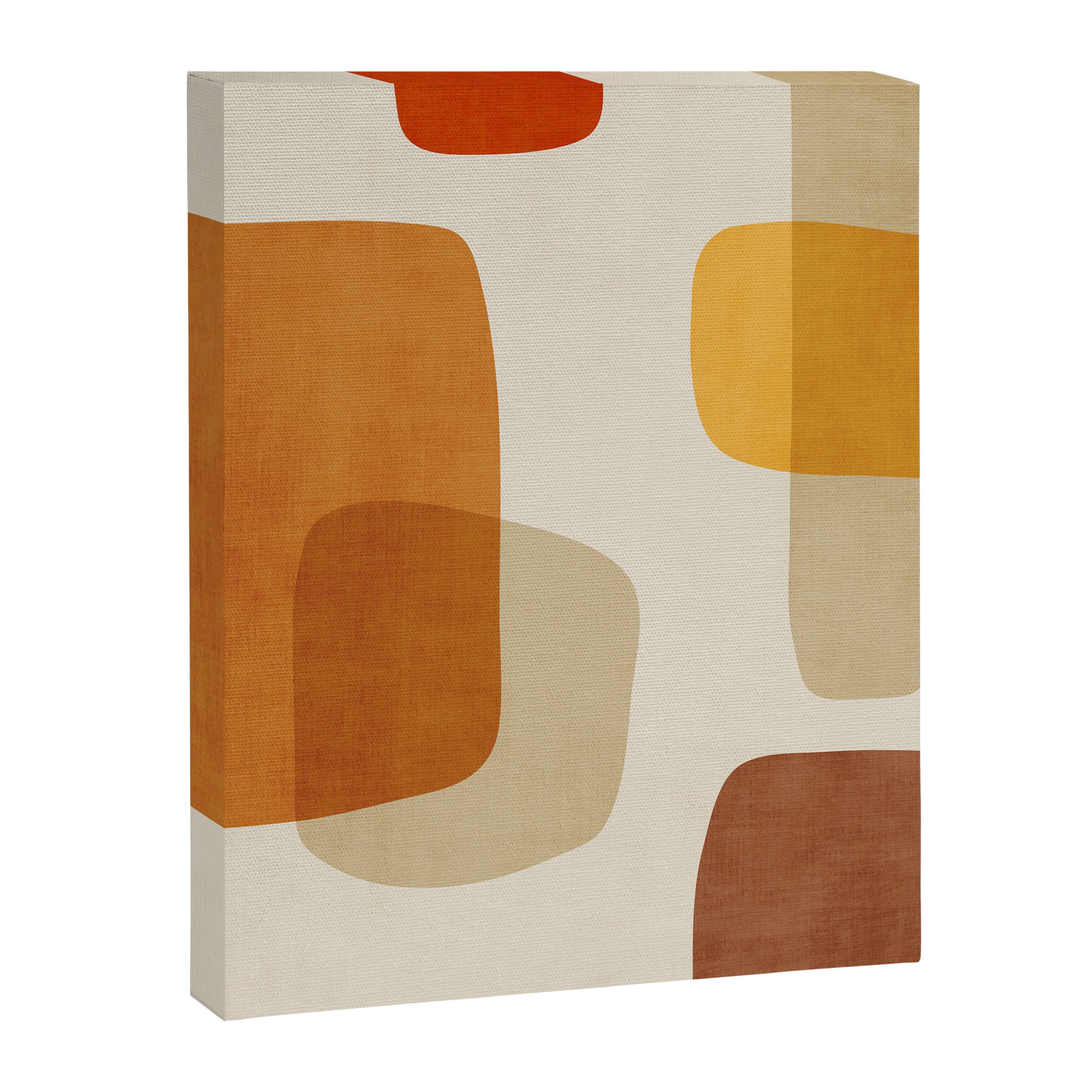 Modern Artwork Brown Tones Mustard Beige Canvas Print Gallery Image 6