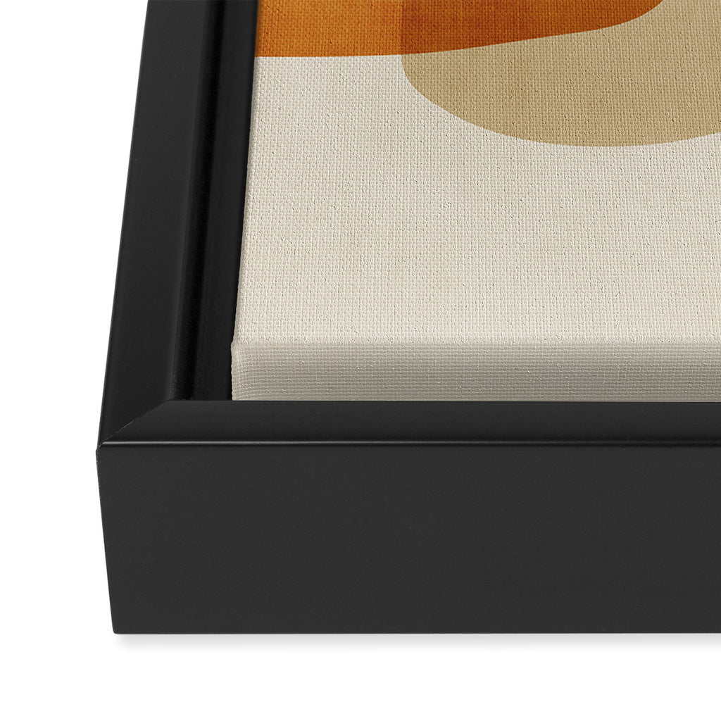 Modern Artwork Brown Tones Mustard Beige Framed Canvas Print Gallery Image 3