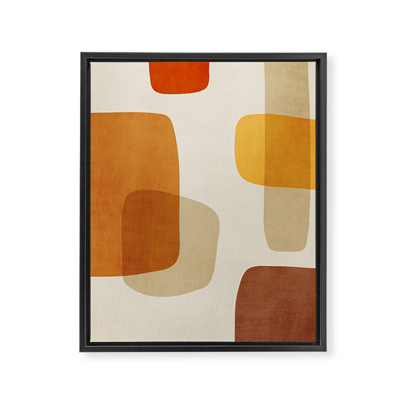 Modern Artwork Brown Tones Mustard Beige Framed Canvas Print Gallery Image 6