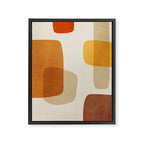 Modern Artwork Brown Tones Mustard Beige Framed Canvas Print Gallery Image 6