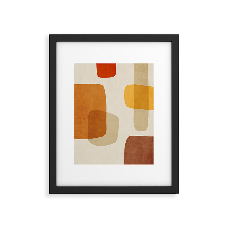 Modern Artwork Brown Tones Mustard Beige Framed Art Print Gallery Image 5