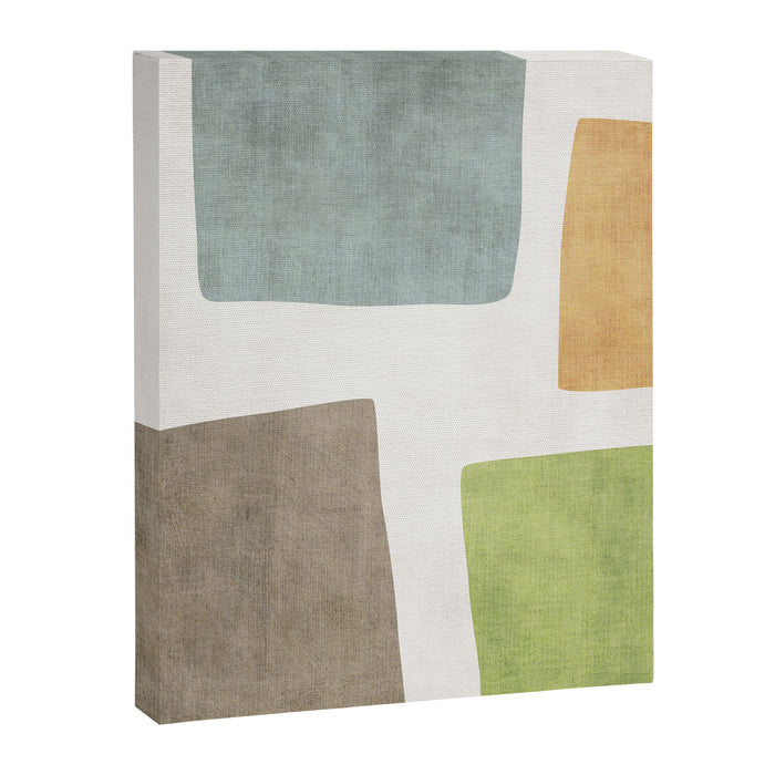 Modern Artwork Green Blue Orange Brown 01 Canvas Print Gallery Image 1