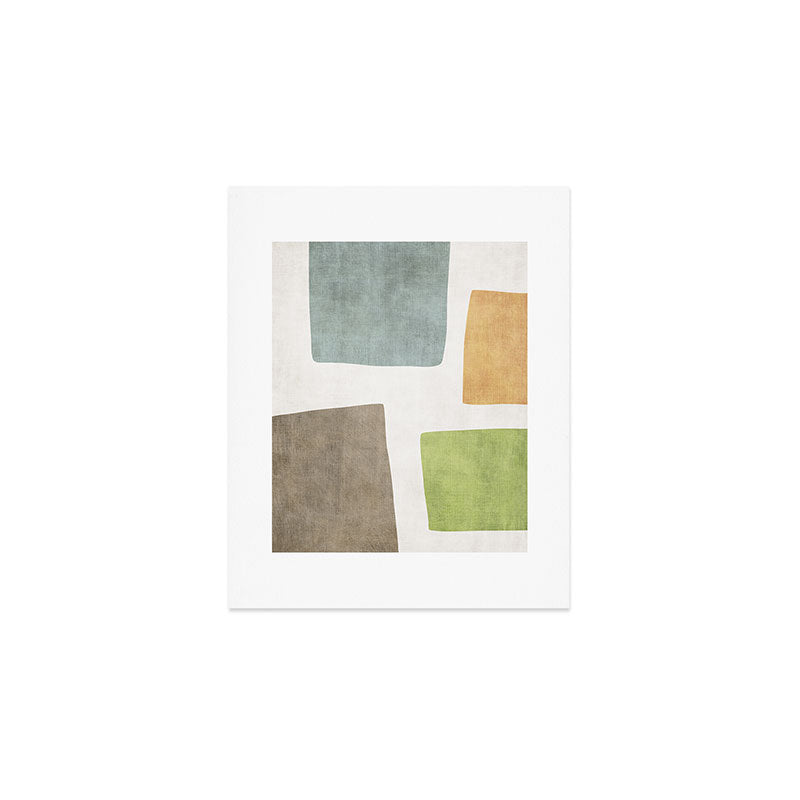 Modern Artwork Green Blue Orange Brown 01 Art Print Gallery Image 1