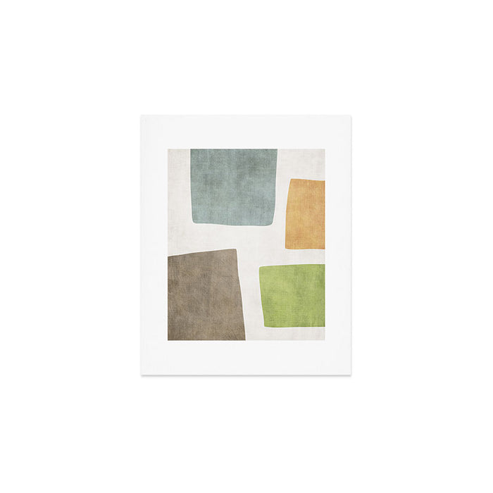 Modern Artwork Green Blue Orange Brown 01 Art Print Gallery Image 1
