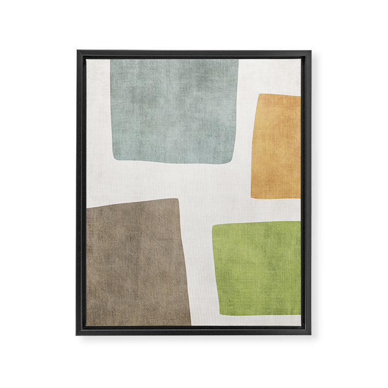 Modern Artwork Green Blue Orange Brown 01 Framed Canvas Print Gallery Image 6