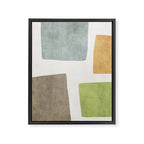 Modern Artwork Green Blue Orange Brown 01 Framed Canvas Print Gallery Image 6