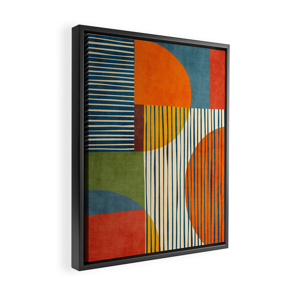 Modern Bold Abstract Art Colorful Geometric  Framed Canvas Print Gallery Image 2