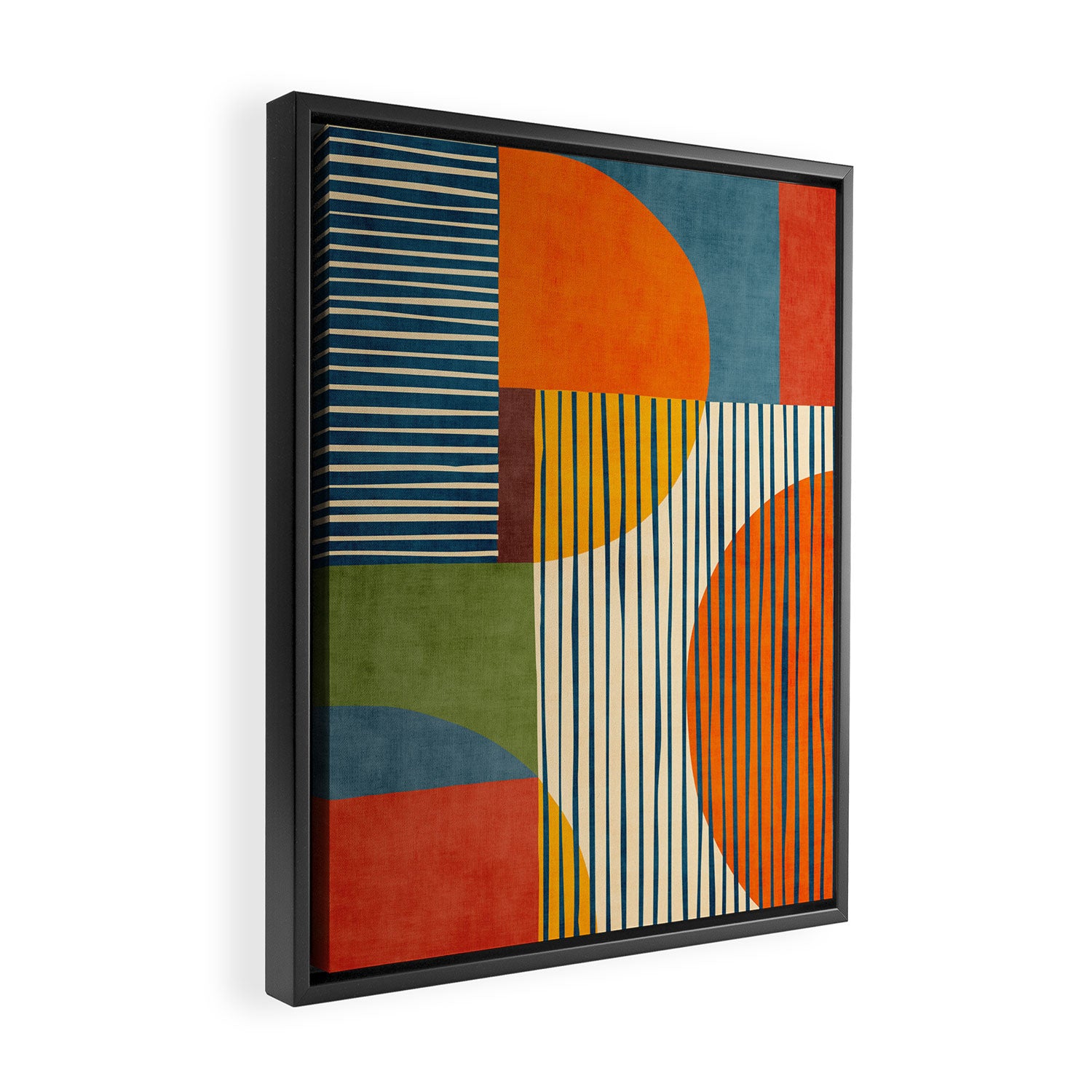 Modern Bold Abstract Art Colorful Geometric  Framed Canvas Print Gallery Image 2