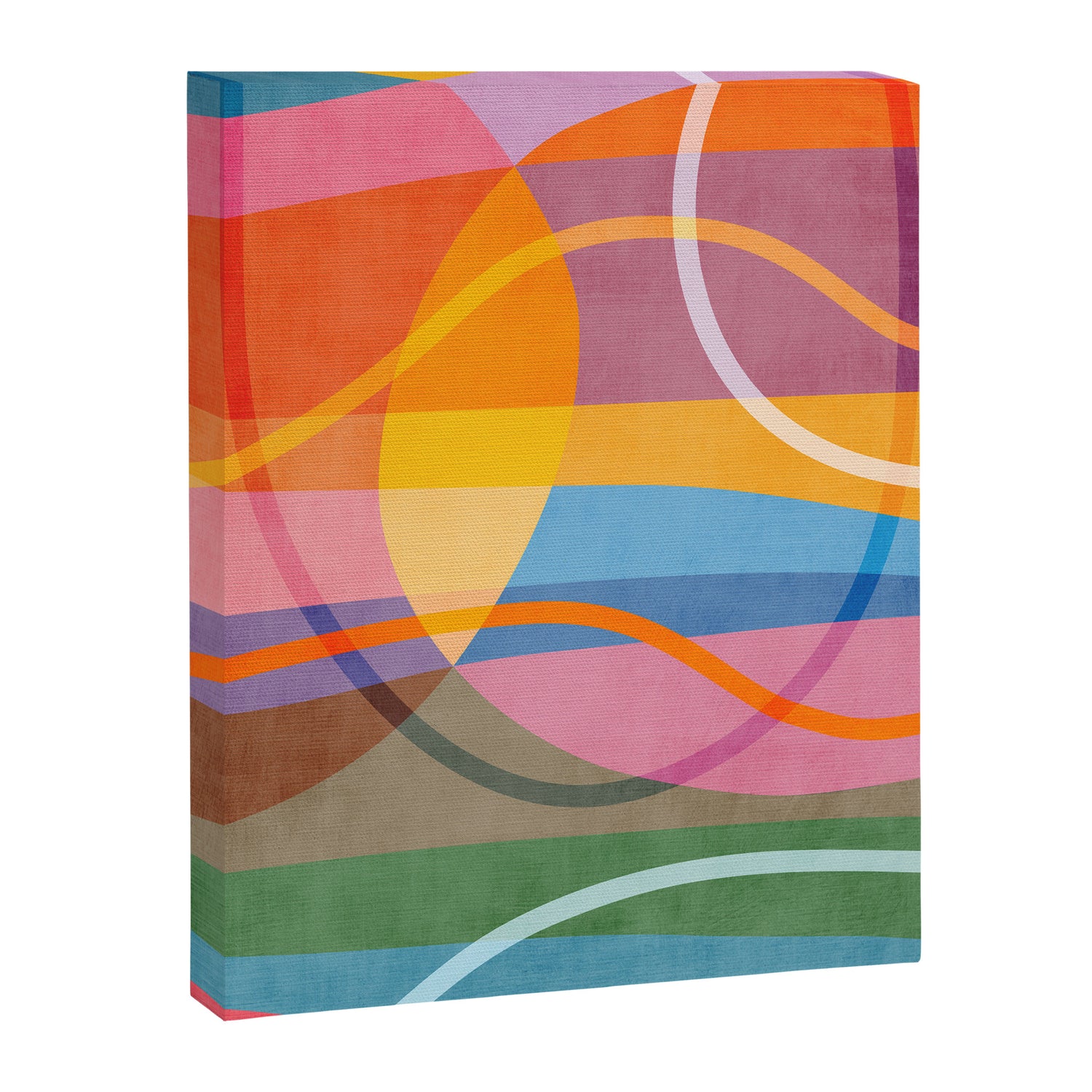 Modern Bold Colorful Shapes Artwork Canvas Print Gallery Image 3