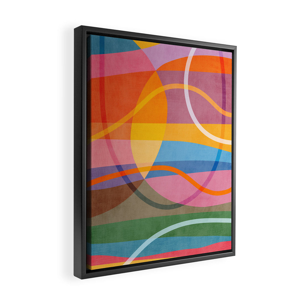 Modern Bold Colorful Shapes Artwork Framed Canvas Print Gallery Image 2