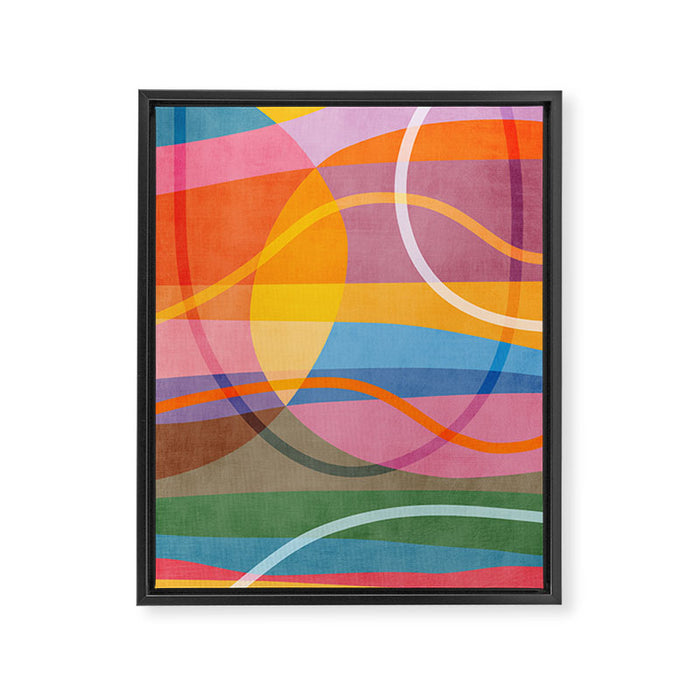 Modern Bold Colorful Shapes Artwork Framed Canvas Print Gallery Image 1