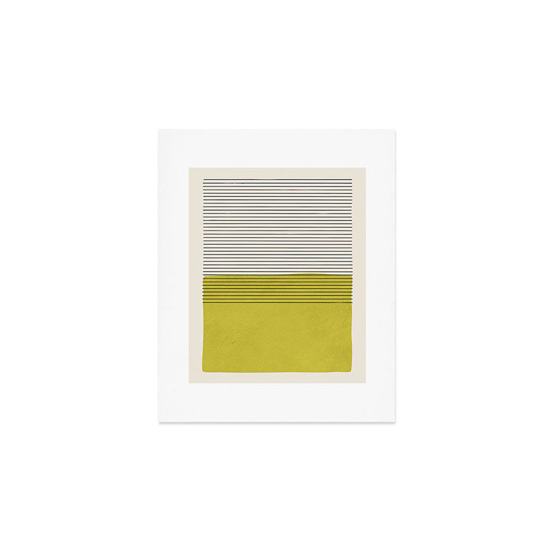Modern Chartreuse Color Block Black Lines Art Print Gallery Image 1