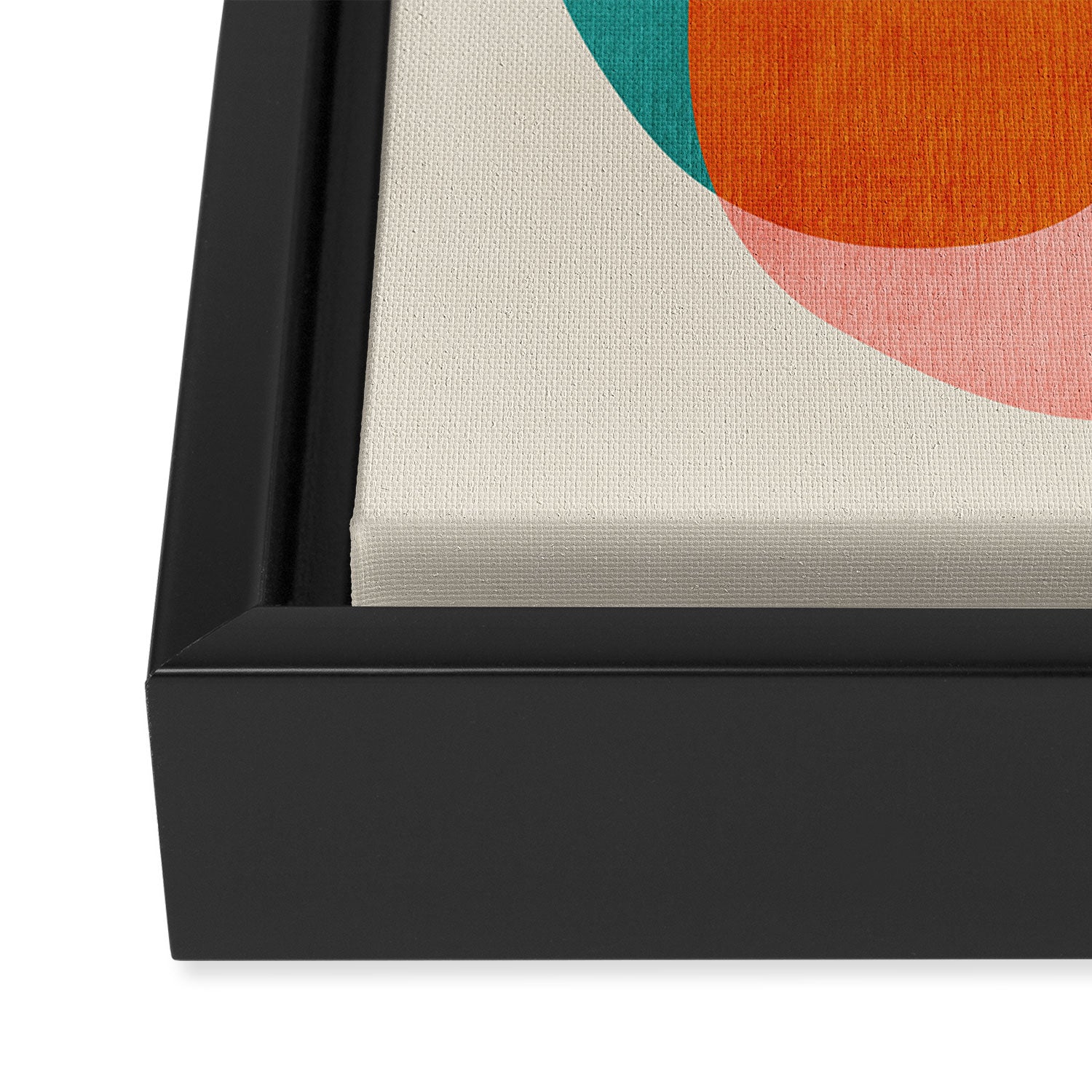 Modern Colorful Abstract Round Shapes Framed Canvas Print Gallery Image 3