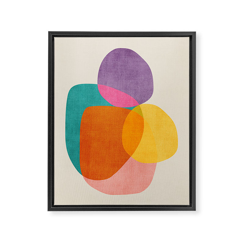 Modern Colorful Abstract Round Shapes Framed Canvas Print Gallery Image 6
