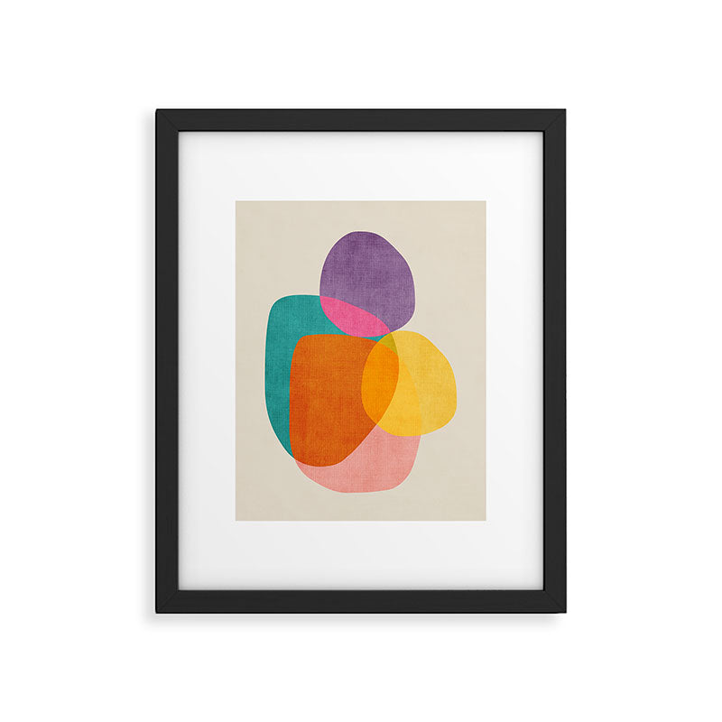 Modern Colorful Abstract Round Shapes Framed Art Print Gallery Image 5