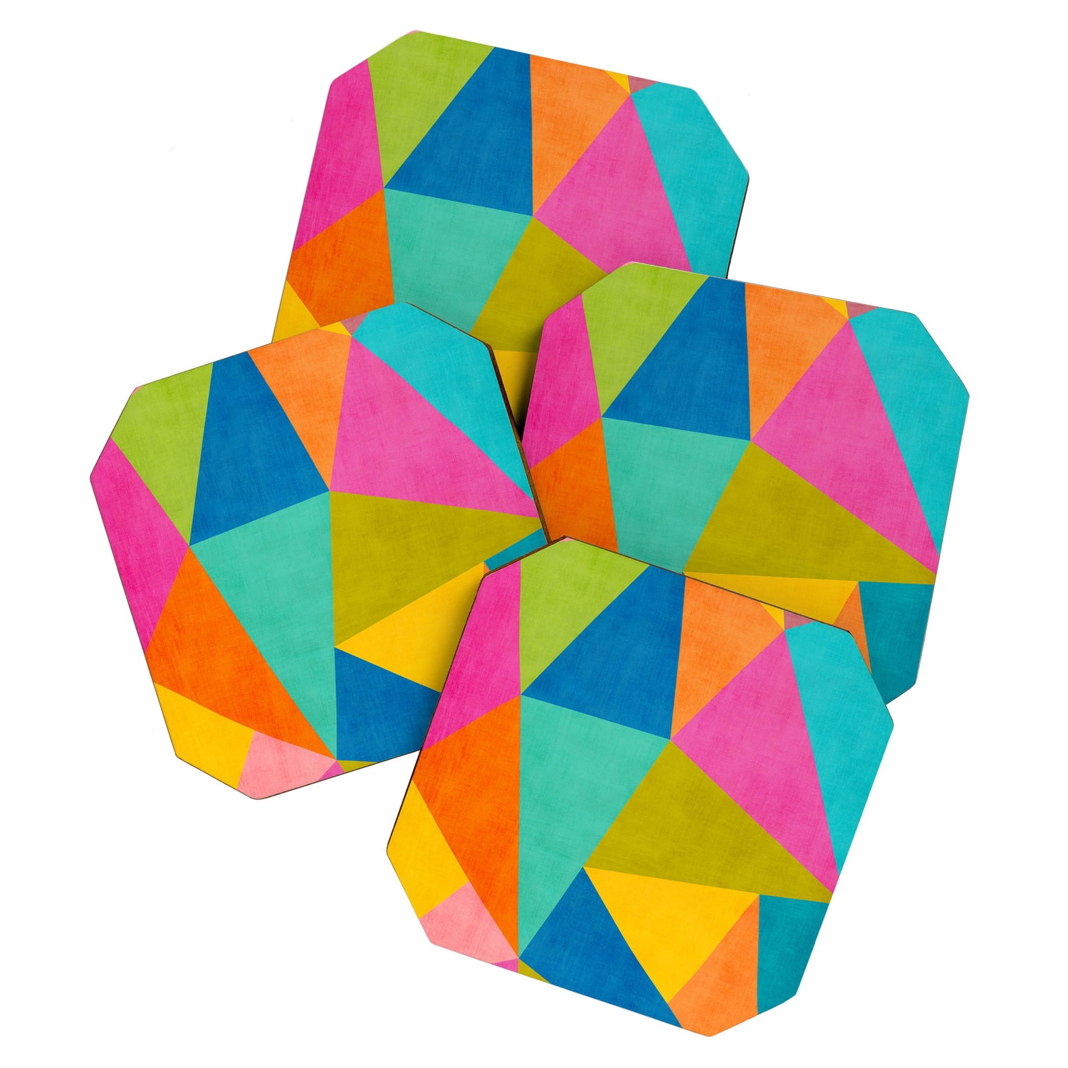 Modern Colorful Design Triangles Artwork Coaster Gallery Image 1