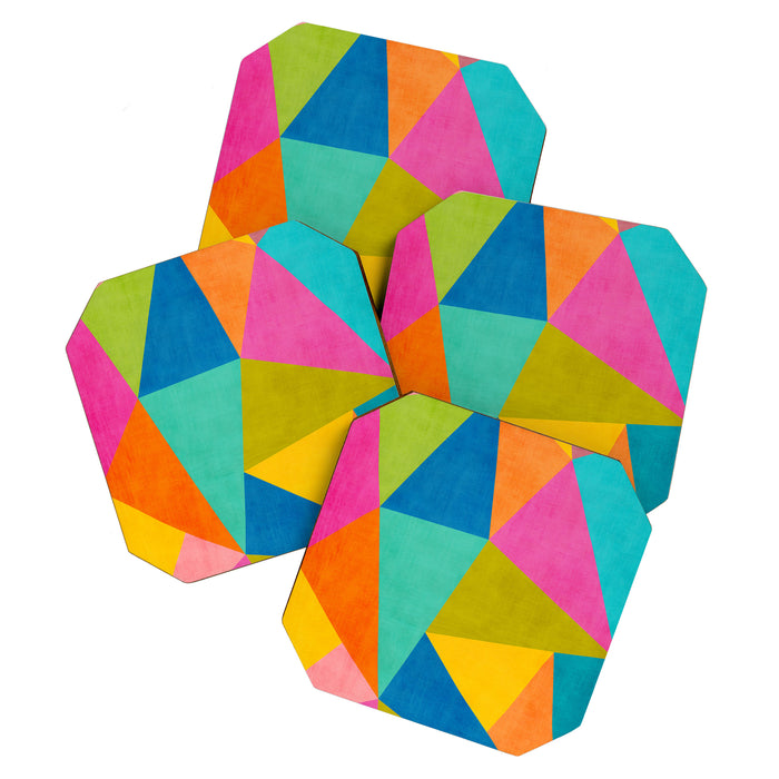 Modern Colorful Design Triangles Artwork Coaster Gallery Image 1