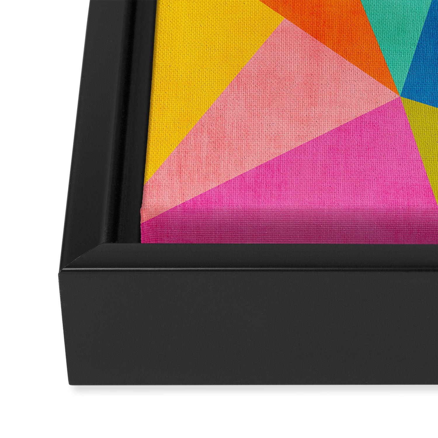 Modern Colorful Design Triangles Artwork Framed Canvas Print Gallery Image 3