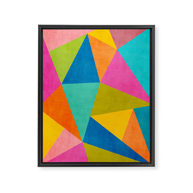 Modern Colorful Design Triangles Artwork Framed Canvas Print Gallery Image 6